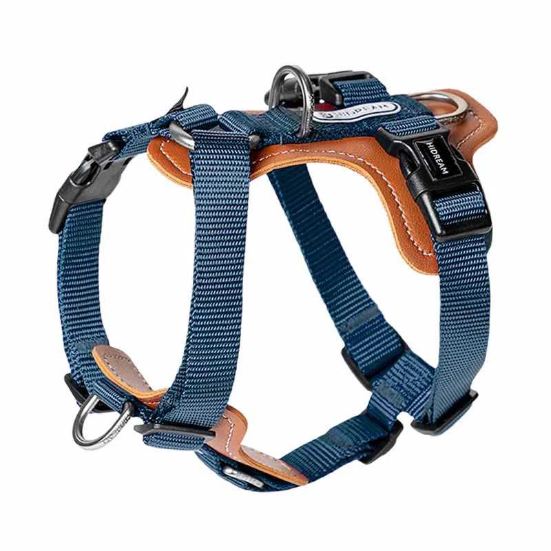 stylish dog harness dark blue