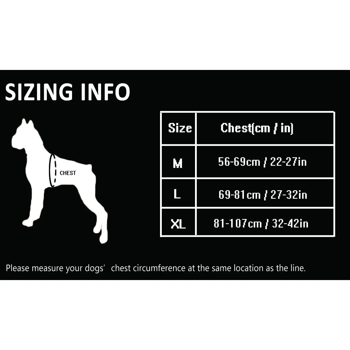 Durable and Functional Dog Harness sizing